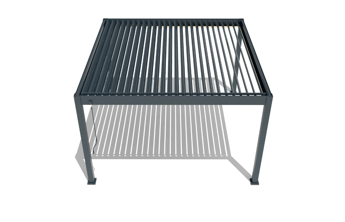 Pergola Bioclimatica Deluxe 2.0, Aluminiu, 3x4m, LED Lumina Calda, Gri Antracit [8]