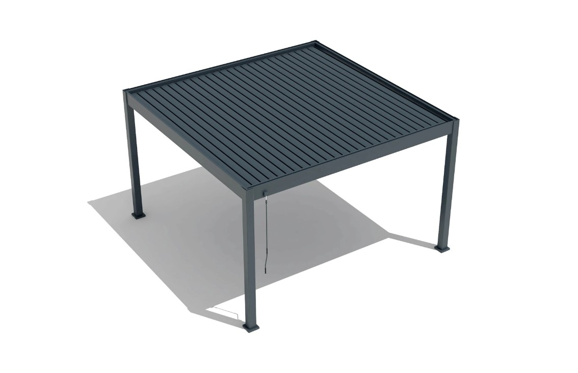 Pergola Bioclimatica Deluxe 2.0, Aluminiu, 3x4m, LED Lumina Calda, Gri Antracit [6]