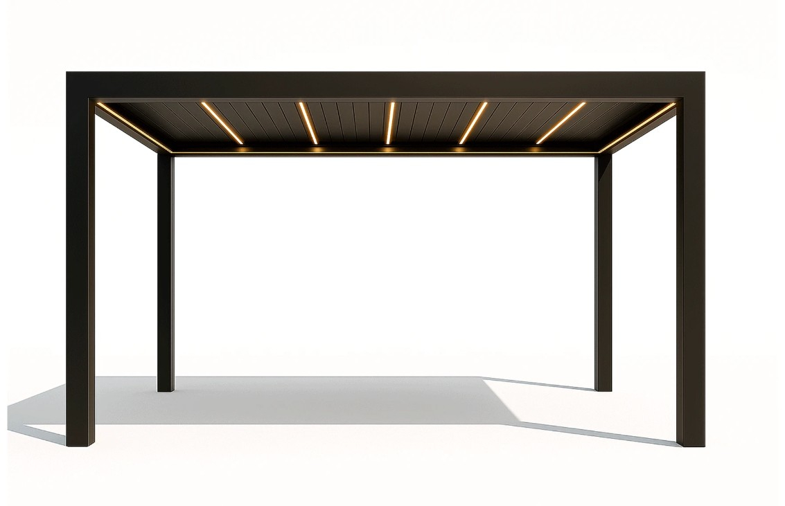 Pergola Bioclimatica Deluxe 2.0, Aluminiu, 3x4m, LED Lumina Calda, Gri Antracit [2]