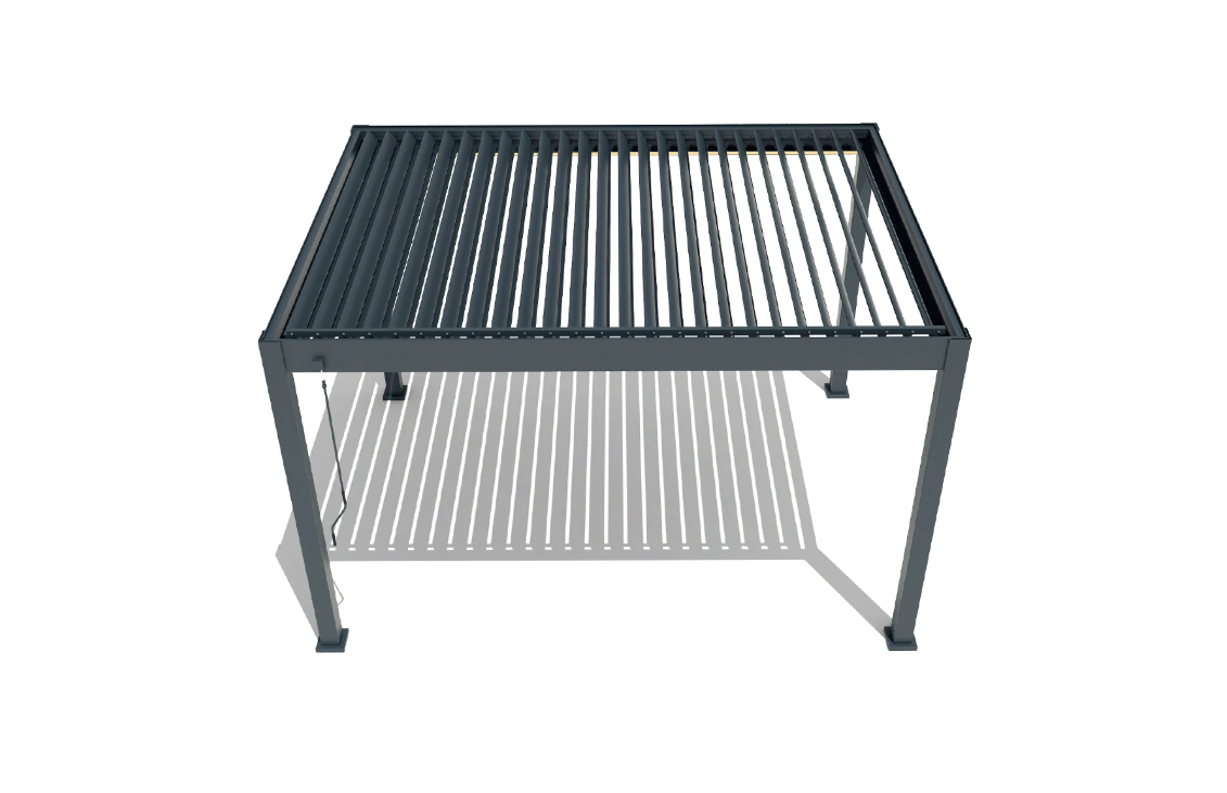 Deluxe 2.0 Bioclimatic Pergola, Aluminum, 4x4m, Warm White LED Lighting, Anthracite Grey [10]