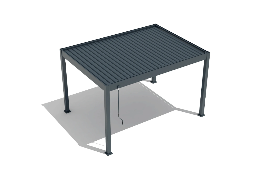 Deluxe 2.0 Bioclimatic Pergola, Aluminum, 4x4m, Warm White LED Lighting, Anthracite Grey [6]