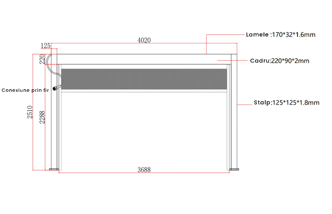 Deluxe 2.0 Bioclimatic Pergola, Aluminum, 4x4m, Warm White LED Lighting, Anthracite Grey [15]