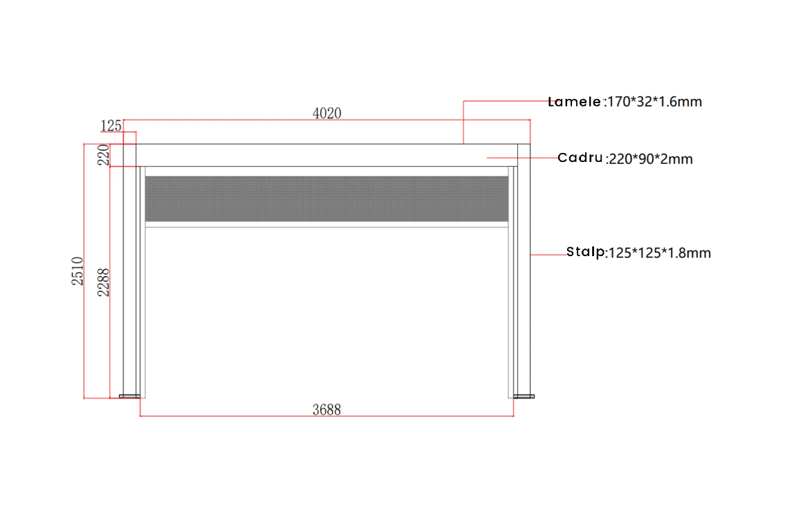 Deluxe 2.0 Bioclimatic Pergola, Aluminum, 4x4m, Warm White LED Lighting, Anthracite Grey [14]