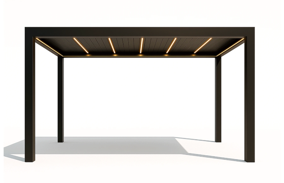 Deluxe 2.0 Bioclimatic Pergola, Aluminum, 4x4m, Warm White LED Lighting, Anthracite Grey [2]