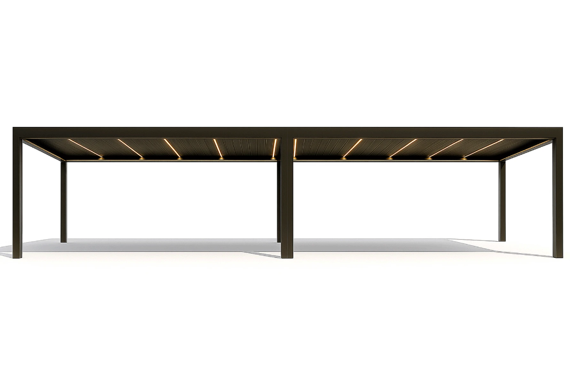 Pergola Bioclimatica Deluxe 2.0, Aluminiu, 4x8m, LED Lumina Calda, Gri Antracit [2]