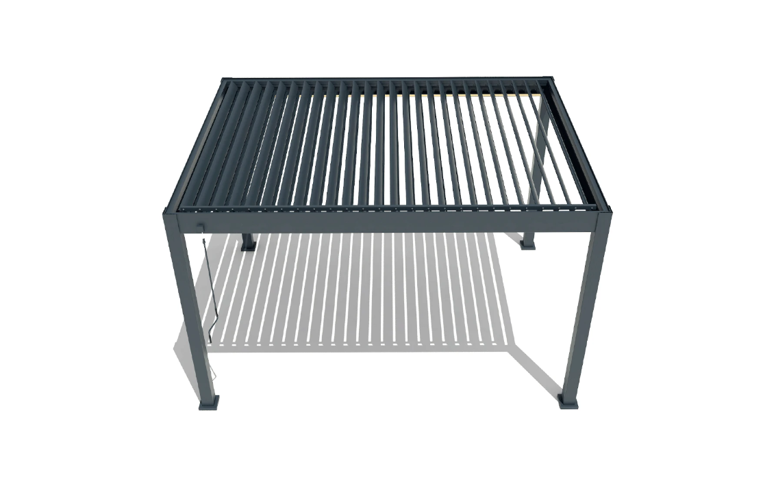 Pergola Bioclimatica Deluxe 2.0, Aluminiu, 4x8m, LED Lumina Calda, Gri Antracit [10]