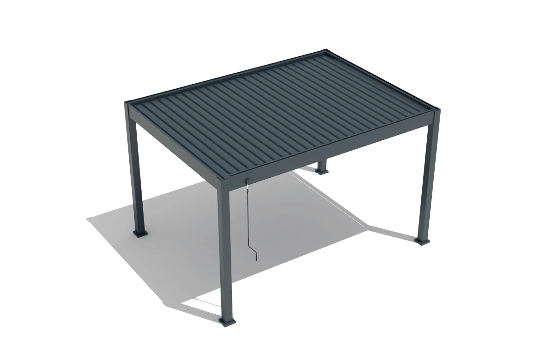 Pergola Bioclimatica Deluxe 2.0, Aluminiu, 4x8m, LED Lumina Calda, Gri Antracit [8]