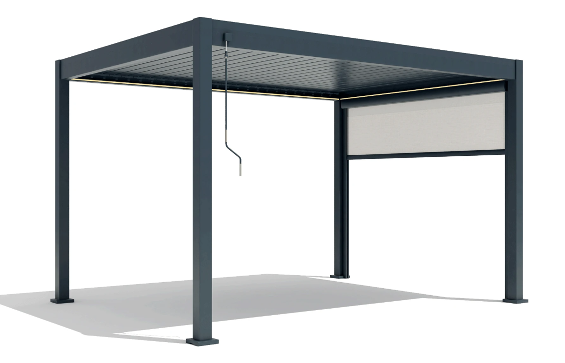 Pergola Bioclimatica X 2.0, Aluminiu, 3x4m, LED Lumina Calda, Gri Antracit [11]