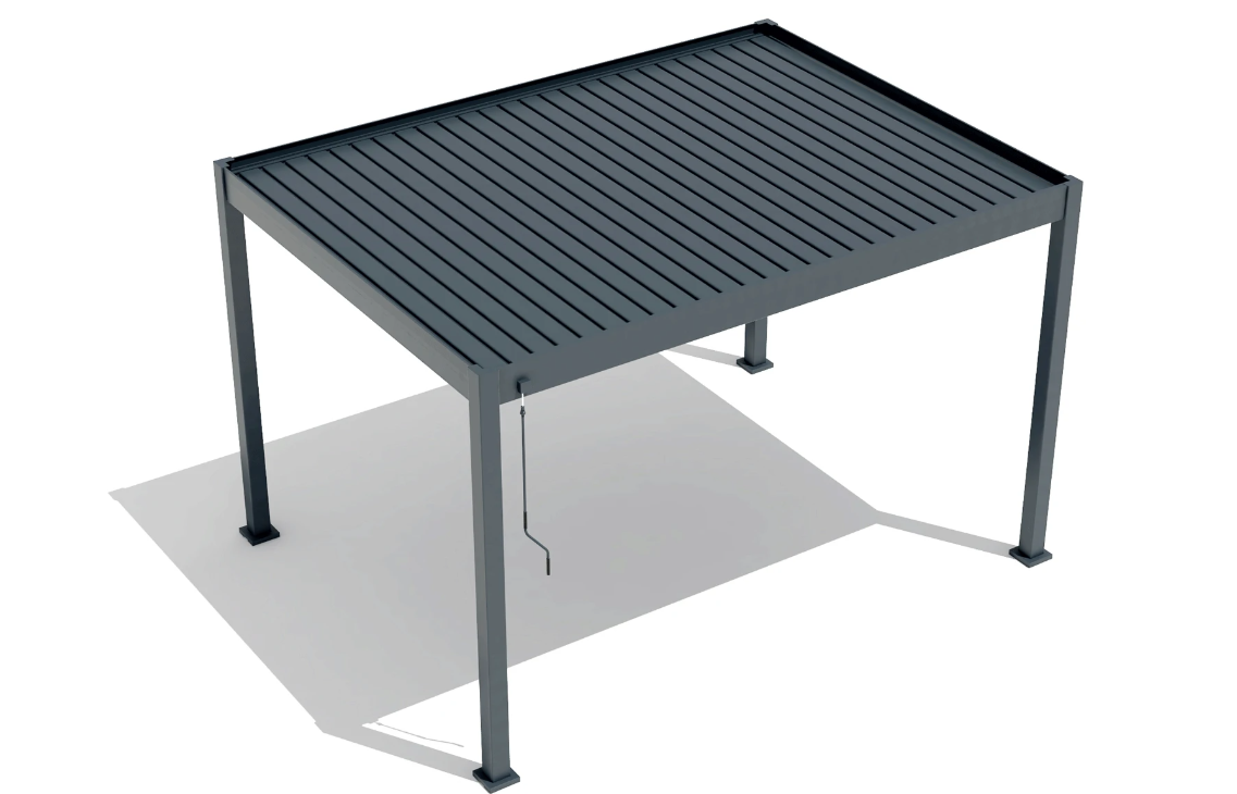 Pergola Bioclimatica X 2.0, Aluminiu, 3x4m, LED Lumina Calda, Gri Antracit [8]