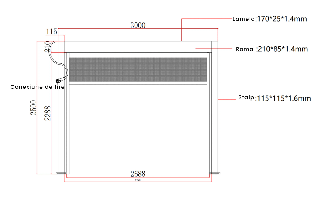 Pergola Bioclimatica X 2.0, Aluminiu, 3x4m, LED Lumina Calda, Gri Antracit [14]