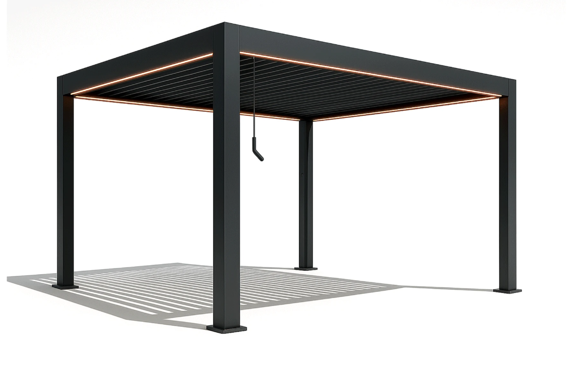 Pergola Bioclimatica X 2.0, Aluminiu, 3x4m, LED Lumina Calda, Gri Antracit [5]