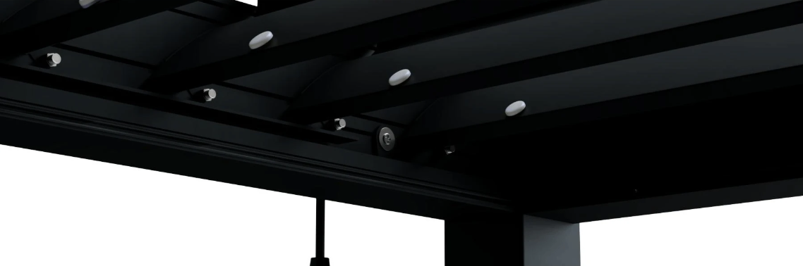X 2.0 Bioclimatic Pergola, Aluminum, 3x8m, Warm White LED Lighting, Anthracite Grey [9]