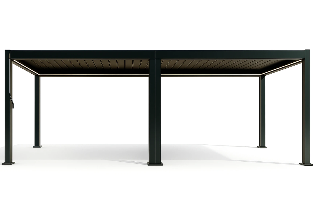X 2.0 Bioclimatic Pergola, Aluminum, 3x8m, Warm White LED Lighting, Anthracite Grey [2]