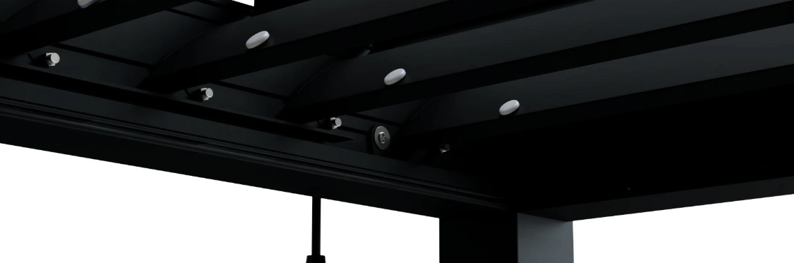 X 2.0 Bioclimatic Pergola, Aluminum, 4x4m, Warm White LED Lighting, Brown [18]