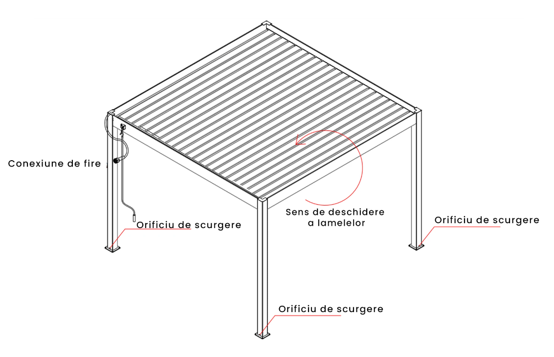 X 2.0 Bioclimatic Pergola, Aluminum, 4x4m, Warm White LED Lighting, Brown [14]