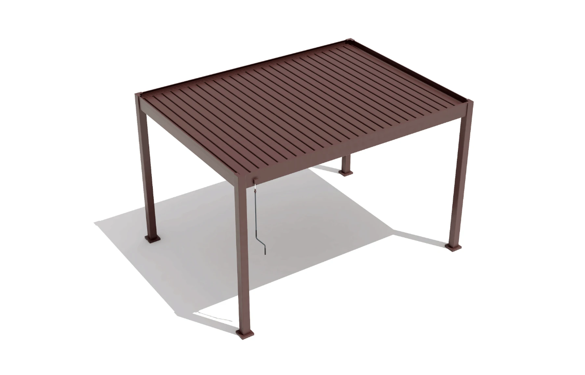 X 2.0 Bioclimatic Pergola, Aluminum, 4x4m, Warm White LED Lighting, Brown [9]