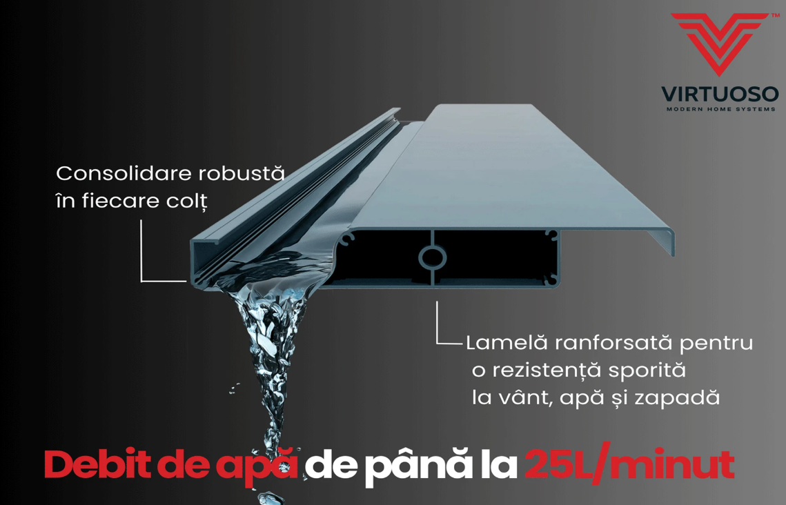 Pergola Bioclimatica X 2.0, Aluminiu, 4x6m, LED Lumina Calda, Gri Antracit [5]