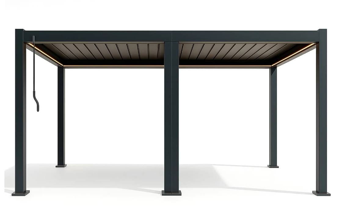 Pergola Bioclimatica X 2.0, Aluminiu, 4x6m, LED Lumina Calda, Gri Antracit [2]