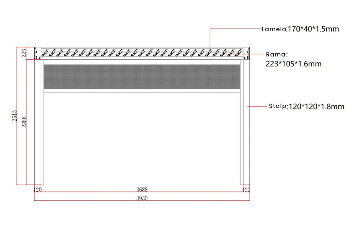 Pergola SUPREME din Aluminiu Acoperis Reglabil cu Spuma Poliuretanica, Actionare Electrica, Senzor de Ploaie & LED | 3000x4000mm, Gri RAL 7016 [14]