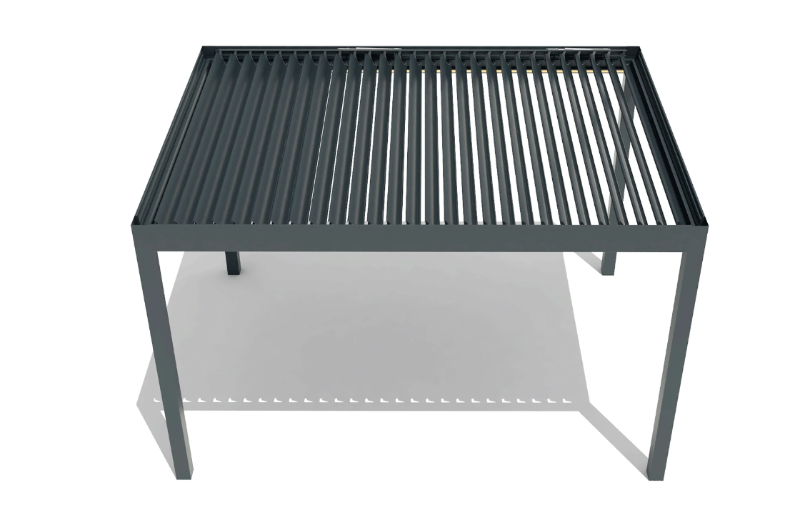 Pergola SUPREME din Aluminiu Acoperis Reglabil cu Spuma Poliuretanica, Actionare Electrica, Senzor de Ploaie & LED | 3000x4000mm, Gri RAL 7016 [6]