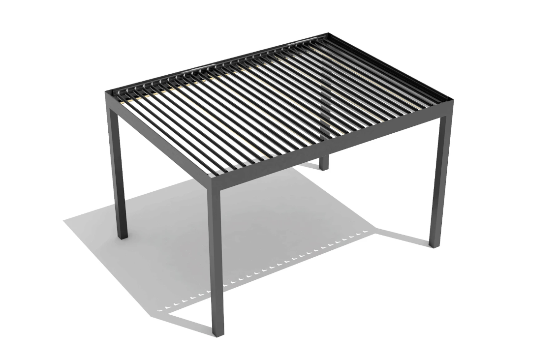 Pergola SUPREME din Aluminiu Acoperis Reglabil cu Spuma Poliuretanica, Actionare Electrica, Senzor de Ploaie & LED | 3000x4000mm, Gri RAL 7016 [7]