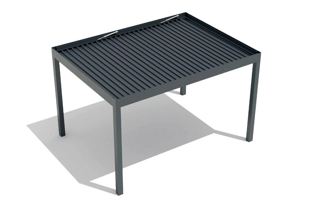 Pergola SUPREME din Aluminiu Acoperis Reglabil cu Spuma Poliuretanica, Actionare Electrica, Senzor de Ploaie & LED | 3000x4000mm, Gri RAL 7016 [4]
