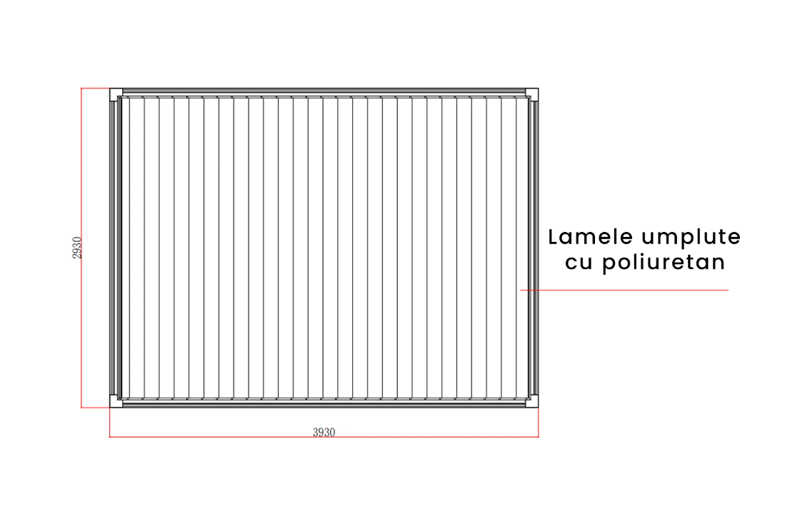 Pergola SUPREME din Aluminiu Acoperis Reglabil cu Spuma Poliuretanica, Actionare Electrica, Senzor de Ploaie & LED | 3000x4000mm, Gri RAL 7016 [13]