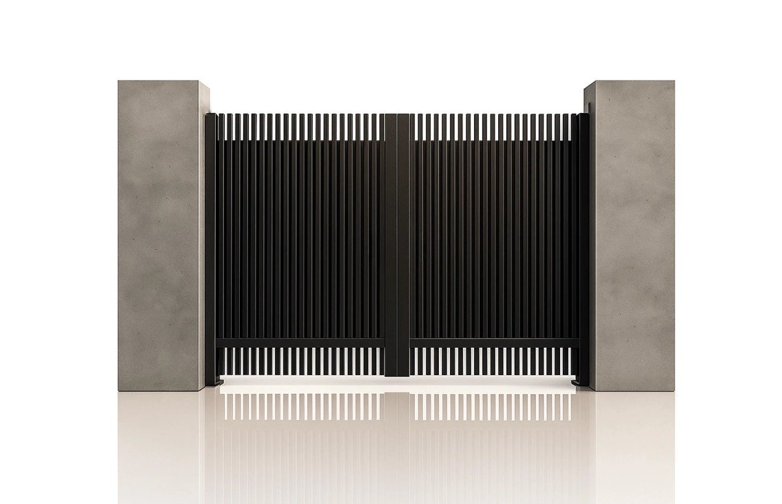 Double Swing Aluminum Driveway Gate, Supernova Model, Anthracite Grey – Virtuoso Signature Collection [2]
