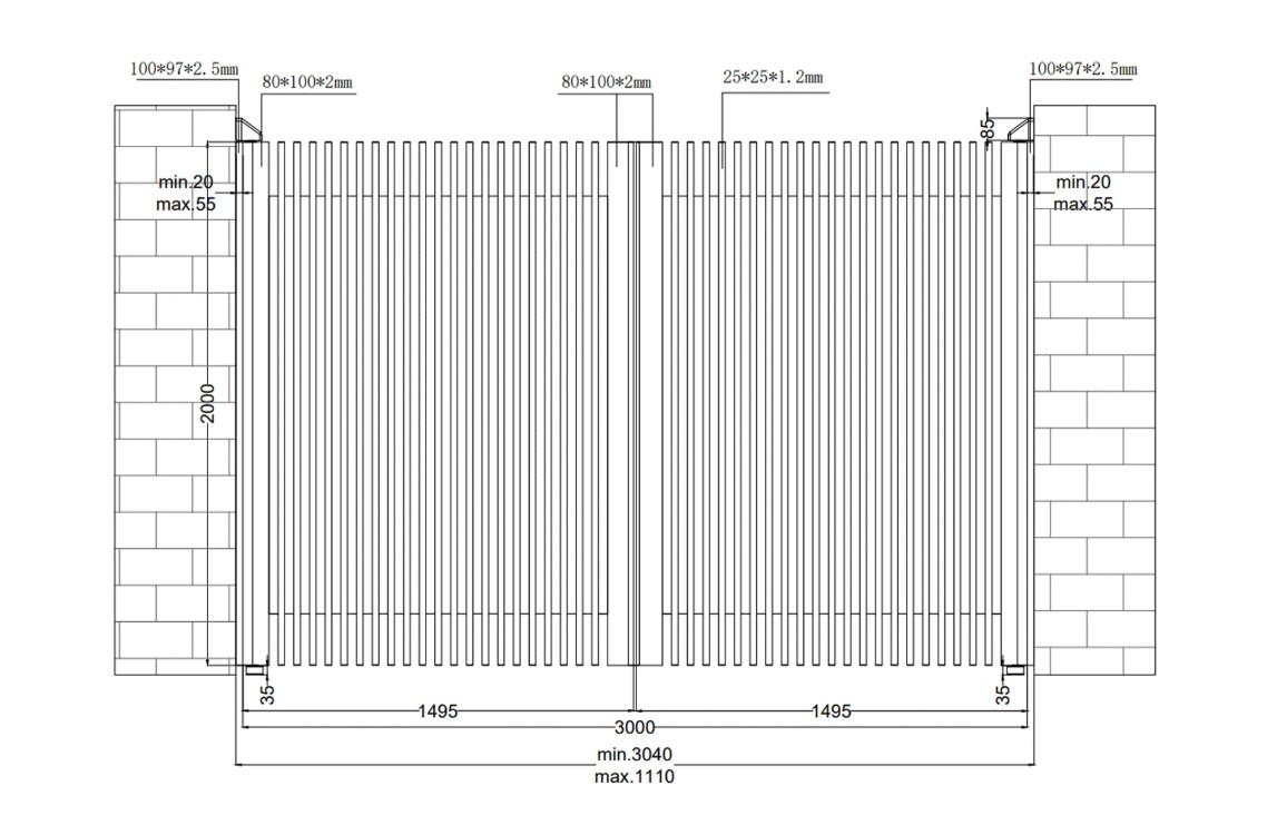 Double Swing Aluminum Driveway Gate, Supernova Model, Anthracite Grey – Virtuoso Signature Collection [16]