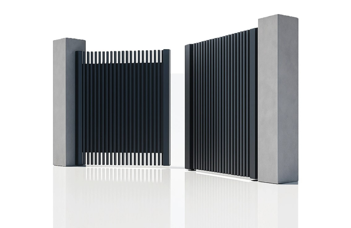 Double Swing Aluminum Driveway Gate, Supernova Model, Anthracite Grey – Virtuoso Signature Collection [5]