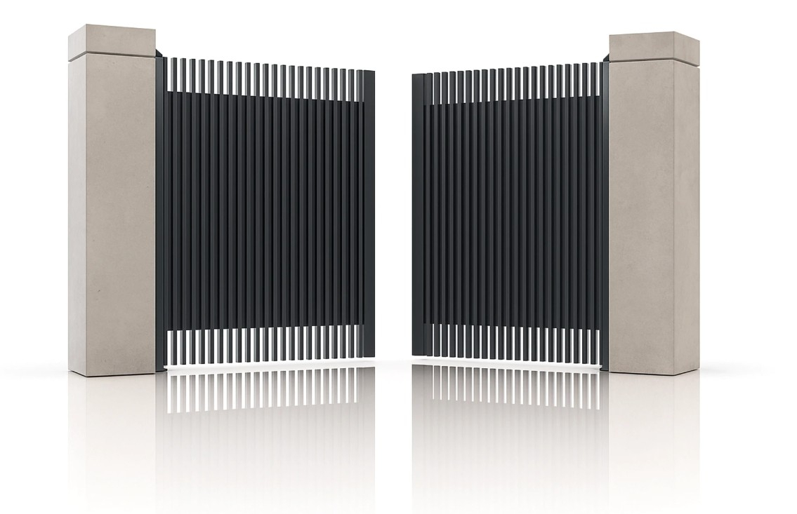 Double Swing Aluminum Driveway Gate, Supernova Model, Anthracite Grey – Virtuoso Signature Collection [4]