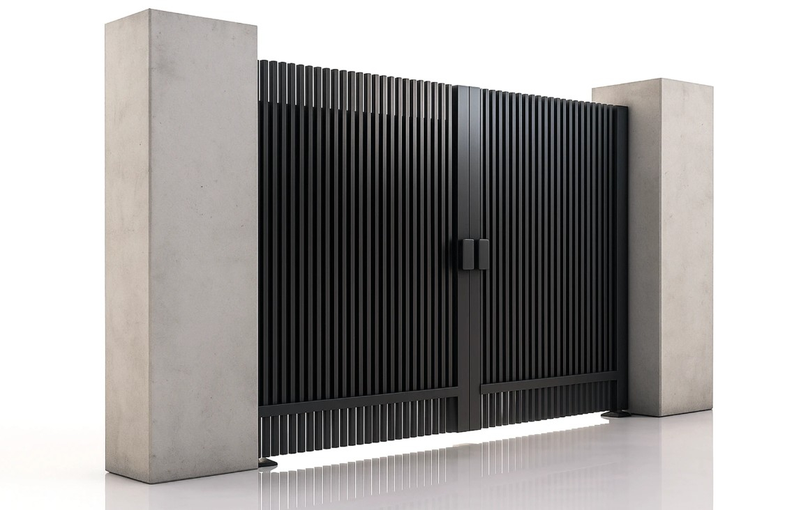 Double Swing Aluminum Driveway Gate, Supernova Model, Anthracite Grey – Virtuoso Signature Collection [3]