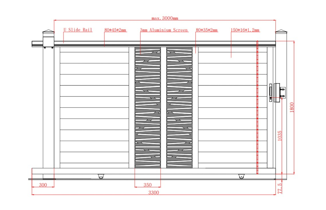 Poarta culisanta glisanta metalica din aluminiu, prefabricata, gri antracit, model Poseidon, 3000x1800mm [10]