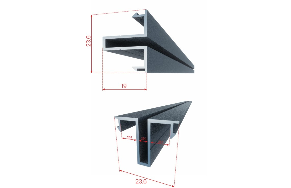 Poarta culisanta glisanta metalica din aluminiu, prefabricata, gri antracit, model Poseidon, 3000x1800mm [5]