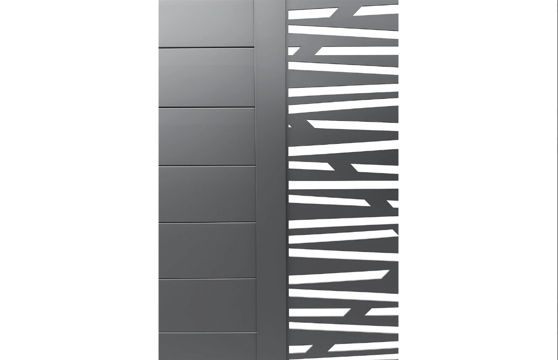 Poarta culisanta glisanta metalica din aluminiu, prefabricata, gri antracit, model Poseidon, 3000x1800mm [3]