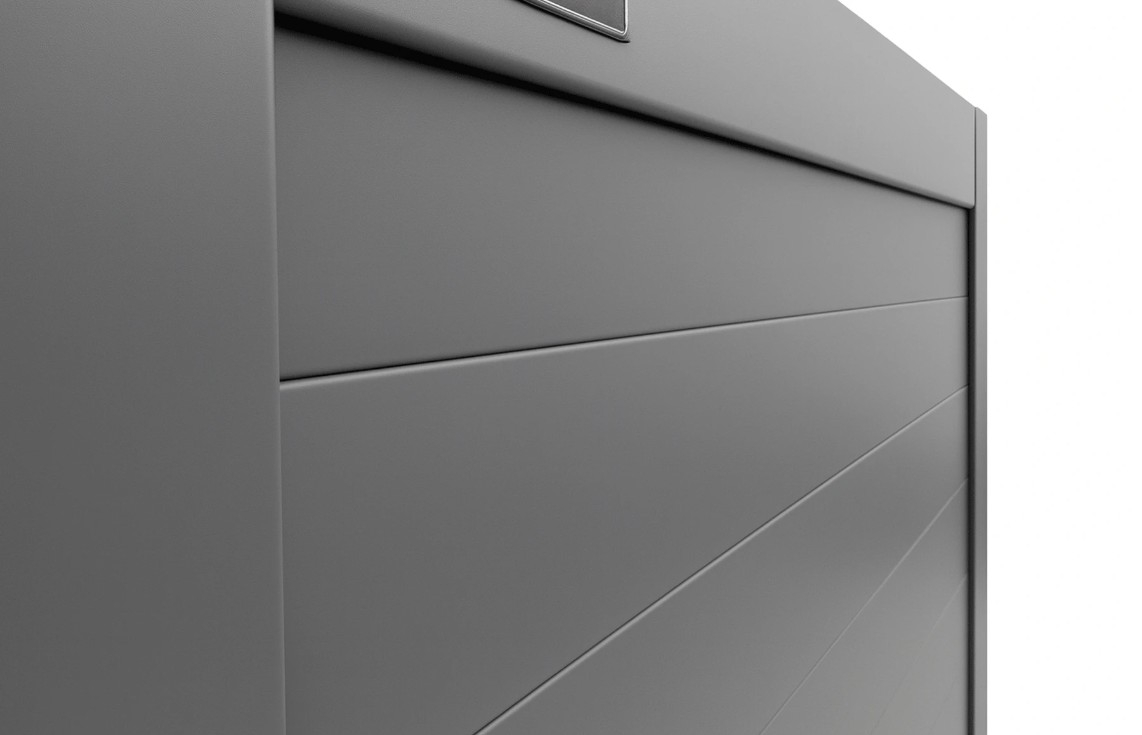 Poarta culisanta glisanta metalica din aluminiu, prefabricata, gri antracit, model Poseidon, 3000x1800mm [2]