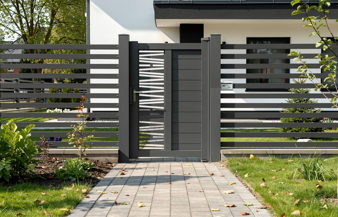 Poarta pietonala metalica din aluminiu, model Poseidon [4]