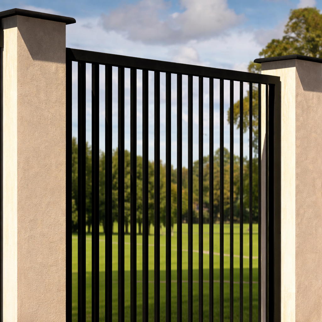 Porti Batante pentru Acces Auto + Pietonal Tip Jaluzea Lamele Verticale 2 mm grosime oțel [4]