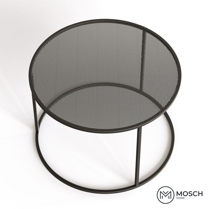 Masă de cafea rotundă cu blat din plasă metalică 12865.1|700x700x480 mm [5]
