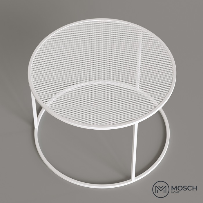 Masă de cafea rotundă cu blat din plasă metalică 12865.1|700x700x480 mm [4]