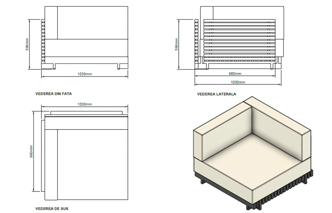 Set mobilier premium din aluminiu, pentru terasa/gradina/balcon, model Kyoto ALFA [15]