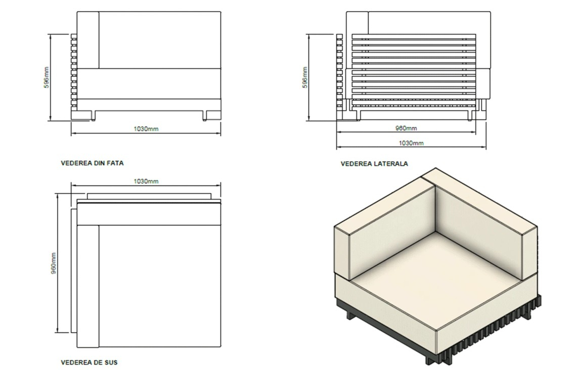Set mobilier premium din aluminiu, pentru terasa/gradina/balcon, model Kyoto EPSILON [15]