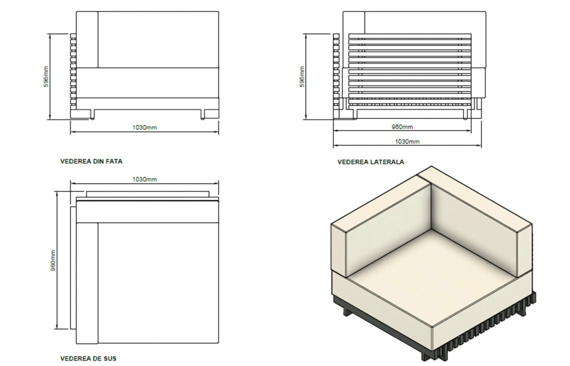 Set mobilier premium din aluminiu, pentru terasa/gradina/balcon, model Kyoto GAMA [16]