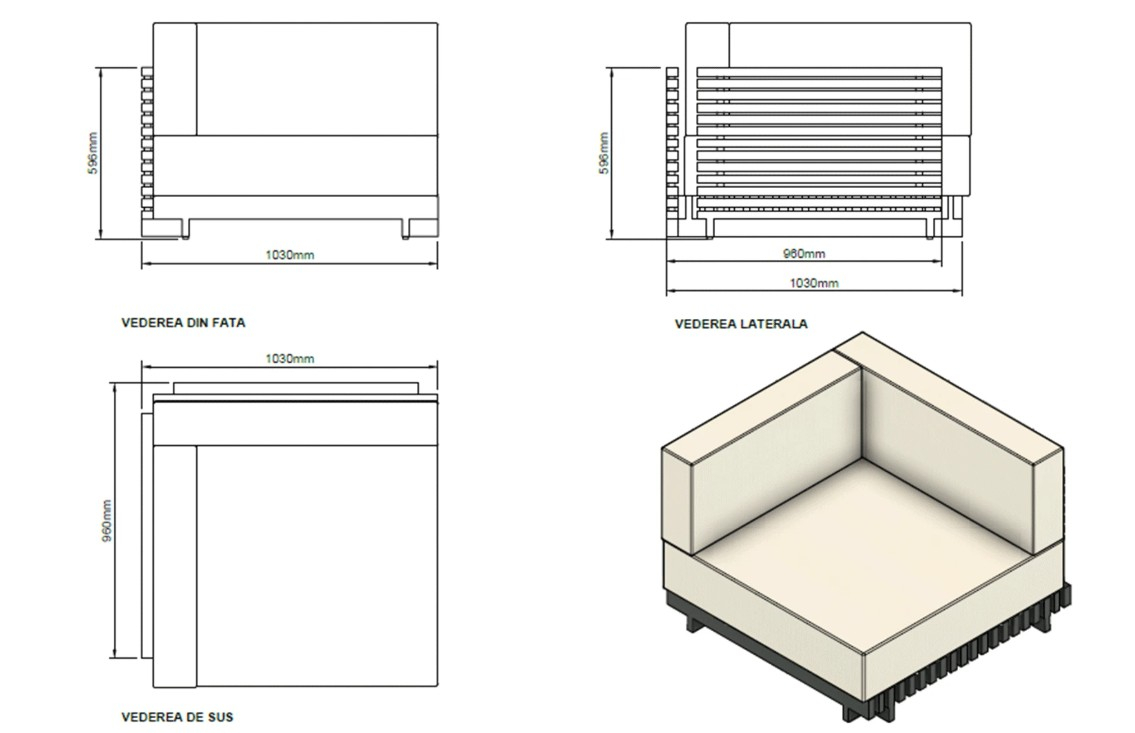 Set mobilier premium din aluminiu, pentru terasa/gradina/balcon, model Kyoto RHO [14]
