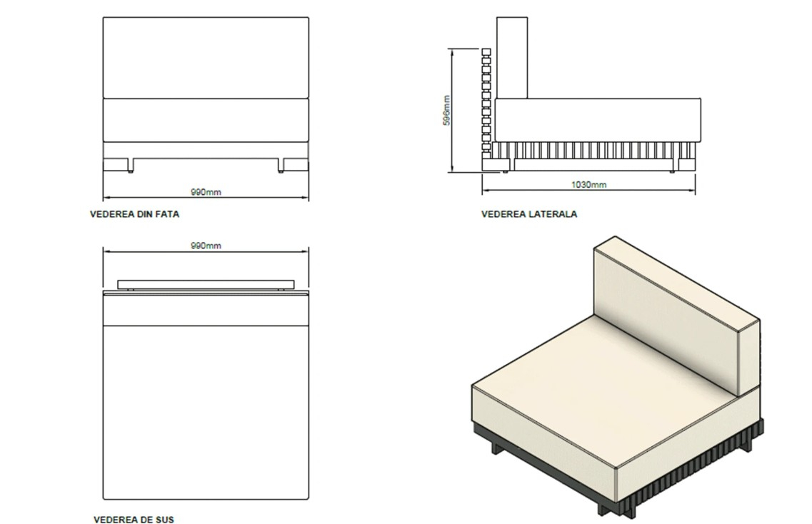 Set mobilier premium din aluminiu, pentru terasa/gradina/balcon, model Kyoto RHO [16]