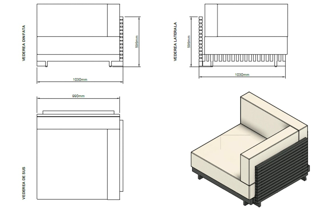 Set mobilier premium din aluminiu, pentru terasa/gradina/balcon, model Kyoto RHO [15]