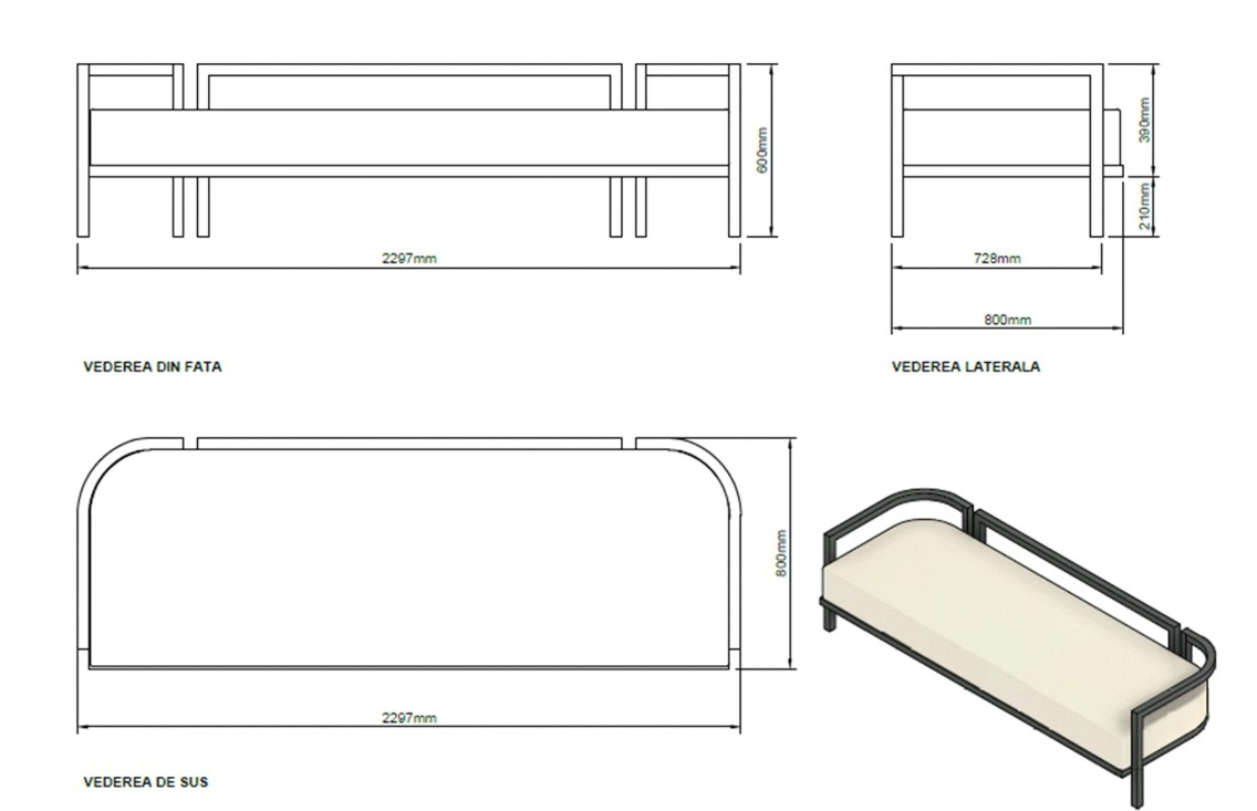 Set mobilier premium din aluminiu, pentru terasa/gradina/balcon, model Parma [14]