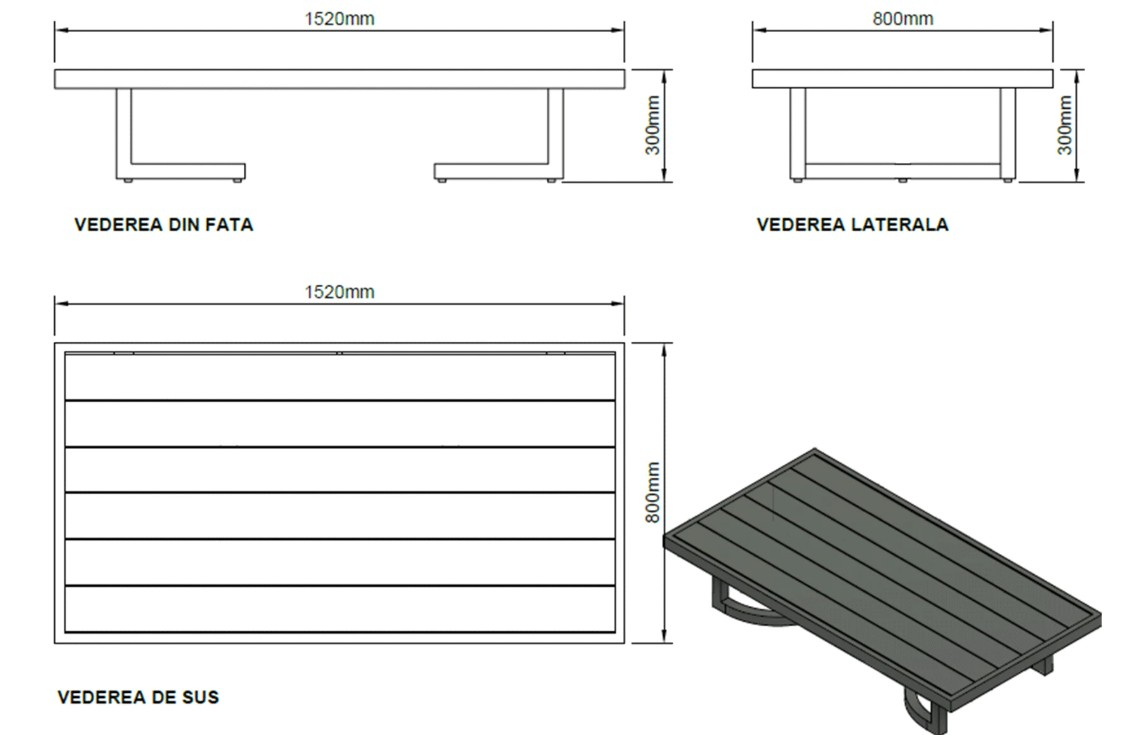 Set mobilier premium din aluminiu, pentru terasa/gradina/balcon, model Parma [15]