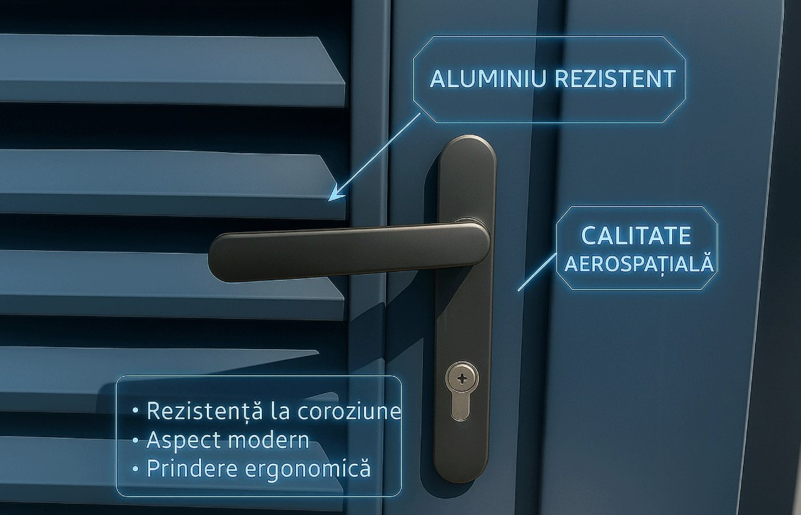 Set porti metalice din aluminiu, gri antracit, model Jaluzea Suprem [7]