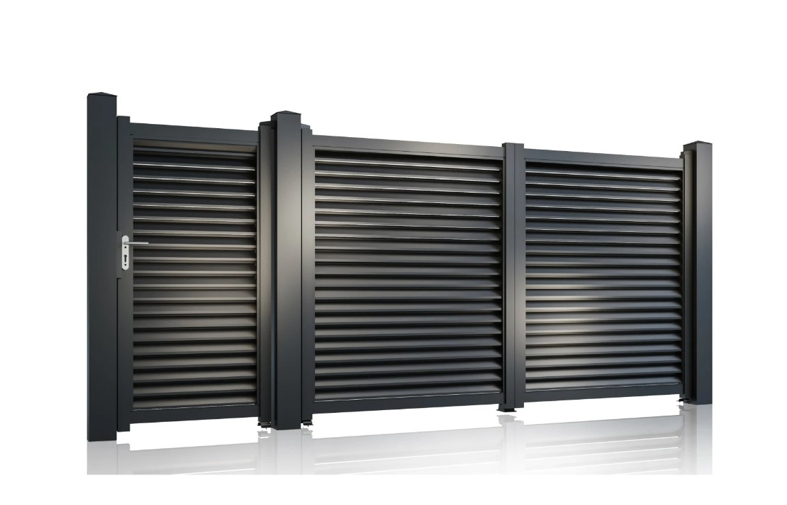 Set porti metalice din aluminiu, gri antracit, model Jaluzea Suprem [2]